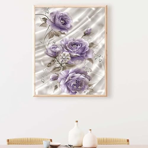 Diamond Painting Erwachsene Blume Diamond Painting Zubehör Rose, DIY Runden Steine Mosaikherstellung Basteln Erwachsene Anfänger Set für Heim Schlafzimmer Wohnzimmer, Geschenke (90x120cm) PJY8 X-7 von YEYUMEOZ