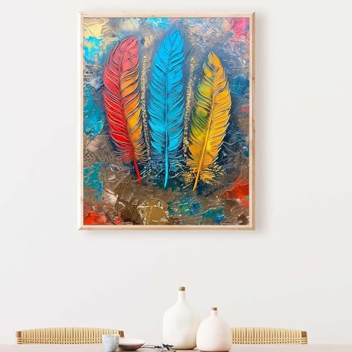 Diamond Painting Erwachsene Feder Diamond Painting Zubehör Gelb, DIY Runden Steine Mosaikherstellung Basteln Erwachsene Anfänger Set für Heim Schlafzimmer Wohnzimmer, Geschenke (90x120cm) PJY8 C-K von YEYUMEOZ