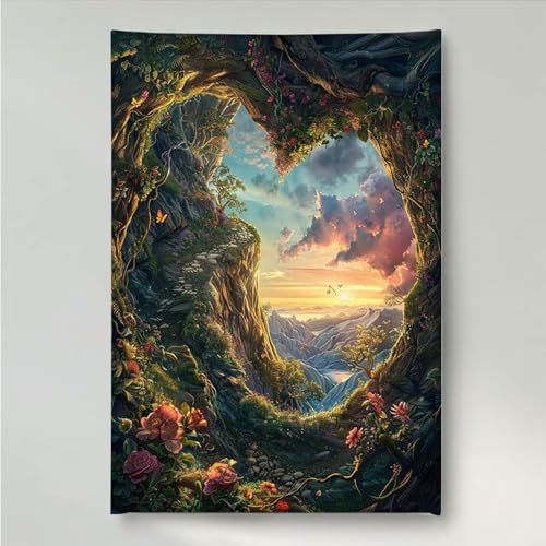 Diamond Painting Erwachsene Landschaft 5D DIY Diamant Painting Bilder für Kinder Anfänger, Runde Full Drill Blume, Mosaikherstellung Bastelset für Haus Wanddekoration Geschenke 30x40cm PjY1185 D-1 von YEYUMEOZ