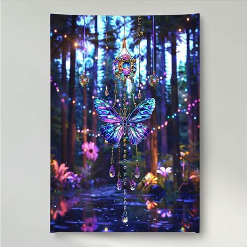 Diamond Painting Erwachsene Schmetterling 5D DIY Diamant Painting Bilder für Kinder Anfänger, Runde Full Drill Blume, Mosaikherstellung Bastelset für Haus Wanddekoration Geschenke 40x50cm PjY881 A-3 von YEYUMEOZ