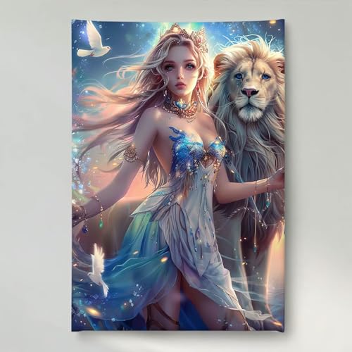 Diamond Painting Erwachsene Tier 5D DIY Diamant Painting Bilder für Kinder Anfänger, Runde Full Drill Frau, Mosaikherstellung Bastelset für Haus Wanddekoration Geschenke 40 x 50 cm PjY631 Q-X von YEYUMEOZ