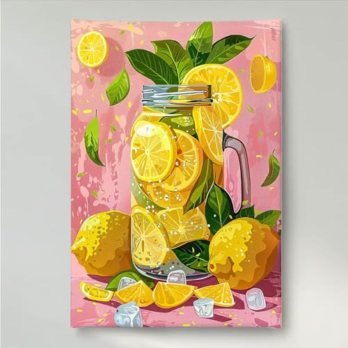 Diamond Painting Erwachsene Zitrone 5D DIY Diamant Painting Bilder für Kinder Anfänger, Runde Full Drill Baum, Mosaikherstellung Bastelset für Haus Wanddekoration Geschenke 40x50cm PjY991 3-X von YEYUMEOZ