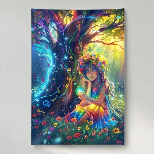 YEYUMEOZ Diamond Painting Baum Frau Diamant Painting Bilder Kit für Kinder Erwachsene, DIY Crystal Strass Stickerei Diamant Malerei Kit, Home Büro Wall Dekoration Wanddeko 30x40cm PjY904 Y-G von YEYUMEOZ