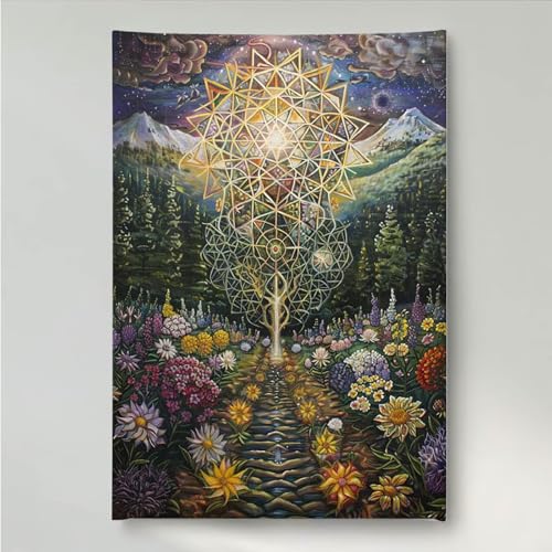YEYUMEOZ Diamond Painting Berg Blume Diamant Painting Bilder Kit für Kinder Erwachsene, DIY Crystal Strass Stickerei Diamant Malerei Kit, Home Büro Wall Dekoration Wanddeko 60 x 80 cm PjY6672 7-W YEYUMEOZ Diamond Painting Berg Blume Diamant Painting Bilder Kit für Kinder Erwachsene, DIY Crystal Strass Stickerei Diamant Malerei Kit, Home Büro Wall Dekoration Wanddeko 60 x 80 cm PjY6672 7-W von YEYUMEOZ