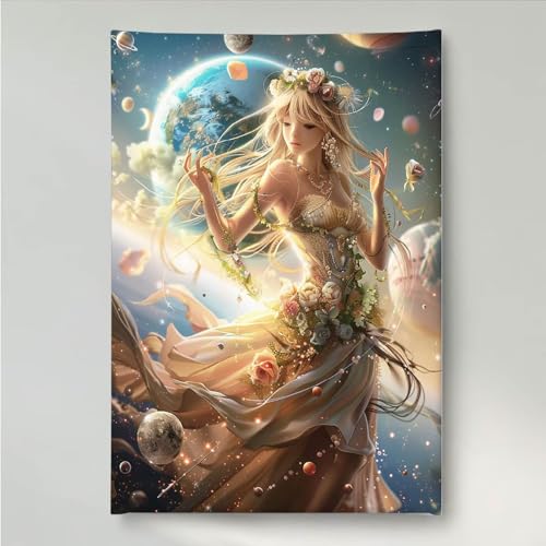 YEYUMEOZ Diamond Painting Blume Frau Diamant Painting Bilder Kit für Kinder Erwachsene, DIY Crystal Strass Stickerei Diamant Malerei Kit, Home Büro Wall Dekoration Wanddeko 40 x 50 cm PjY716 S-L von YEYUMEOZ