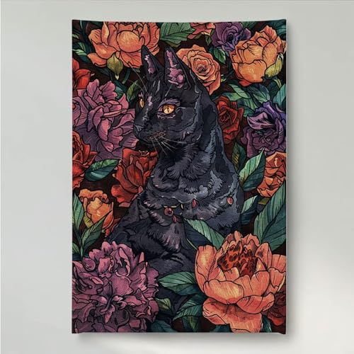 YEYUMEOZ Diamond Painting Blume Katze Diamant Painting Bilder Kit für Kinder Erwachsene, DIY Crystal Strass Stickerei Diamant Malerei Kit, Home Büro Wall Dekoration Wanddeko 40 x 50 cm PjY692 X-Z von YEYUMEOZ