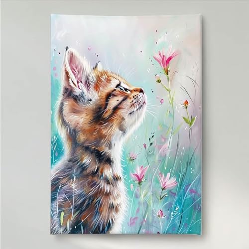 YEYUMEOZ Diamond Painting Blume Katze Diamant Painting Bilder Kit für Kinder Erwachsene, DIY Crystal Strass Stickerei Diamant Malerei Kit, Home Büro Wall Dekoration Wanddeko 50 x 65 cm PjY900 0-2 YEYUMEOZ Diamond Painting Blume Katze Diamant Painting Bilder Kit für Kinder Erwachsene, DIY Crystal Strass Stickerei Diamant Malerei Kit, Home Büro Wall Dekoration Wanddeko 50 x 65 cm PjY900 0-2 von YEYUMEOZ