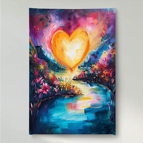 YEYUMEOZ Diamond Painting Blume Liebe Diamant Painting Bilder Kit für Kinder Erwachsene, DIY Crystal Strass Stickerei Diamant Malerei Kit, Home Büro Wall Dekoration Wanddeko 40x50cm PjY1064 Q-T von YEYUMEOZ
