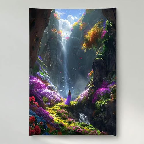 YEYUMEOZ Diamond Painting Erwachsene Blume 5D DIY Diamant Painting Bilder für Kinder Anfänger, Runde Full Drill Berg, Mosaikherstellung Bastelset für Haus Wanddekoration Geschenke 40x50cm PjY637 I-O von YEYUMEOZ
