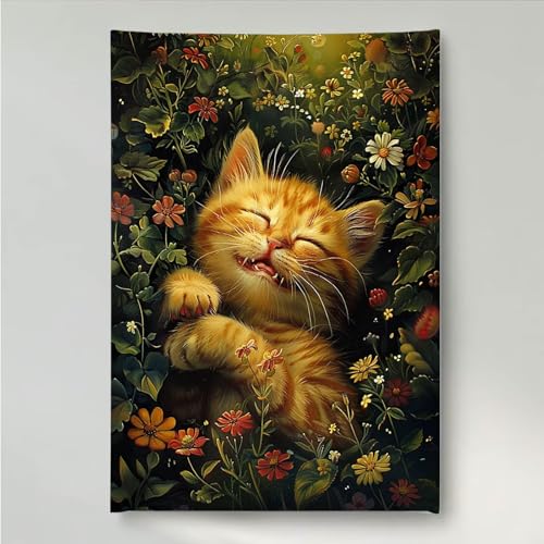 YEYUMEOZ Diamond Painting Erwachsene Blume 5D DIY Diamant Painting Bilder für Kinder Anfänger, Runde Full Drill Katze, Mosaikherstellung Bastelset für Haus Wanddekoration Geschenke 40x50cm PjY747 8-I von YEYUMEOZ
