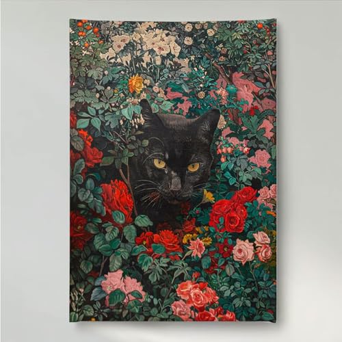 YEYUMEOZ Diamond Painting Erwachsene Katze 5D DIY Diamant Painting Bilder für Kinder Anfänger, Runde Full Drill Blume, Mosaikherstellung Bastelset für Haus Wanddekoration Geschenke 30x40cm PjY697 E-V von YEYUMEOZ