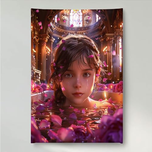 YEYUMEOZ Diamond Painting Frau Blume Diamant Painting Bilder Kit für Kinder Erwachsene, DIY Crystal Strass Stickerei Diamant Malerei Kit, Home Büro Wall Dekoration Wanddeko 40x50cm PjY1162 4-C von YEYUMEOZ