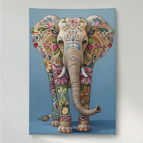 YEYUMEOZ Diamond Painting Tier Elefant Diamant Painting Bilder Kit für Kinder Erwachsene, DIY Crystal Strass Stickerei Diamant Malerei Kit, Home Büro Wall Dekoration Wanddeko 30x40cm PjY1014 0-T von YEYUMEOZ