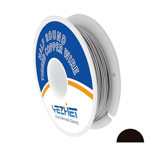 Halbrunder verzinnter Kupferdraht für Schmuckherstellung, 0,64 mm x 0,32 mm, Perlendraht, 100 g Spule, 63 m von YEZHET