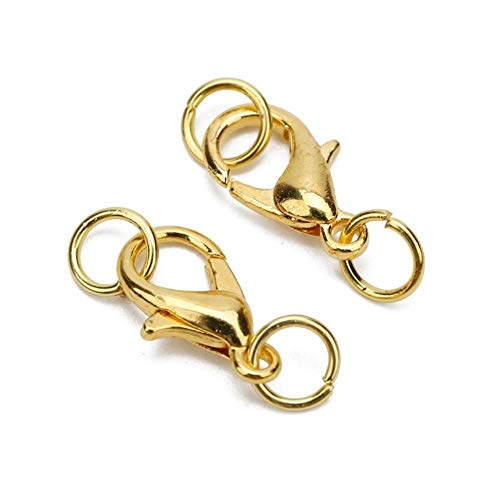 YEZINB 50Pcs 10/12 / 14MM Hummerverschlüsse Haken für Halskette Metall Eisen Gold Farbe Biegeringe Endverschlüsse Anschlüsse Schmuckzubehör, Gold, 6x12mm YEZINB 50Pcs 10/12 / 14MM Hummerverschlüsse Haken für Halskette Metall Eisen Gold Farbe Biegeringe Endverschlüsse Anschlüsse Schmuckzubehör, Gold, 6x12mm von YEZINB