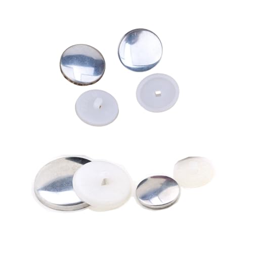 100 Sets Bezugsknöpfe – DIY Stoffknöpfe (Nickel-Weiß, 24L = 15 mm)) von YF STORE