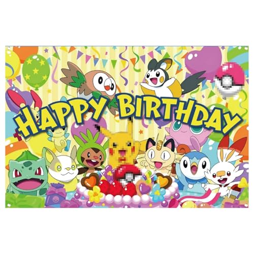 YFCHOTI Happy Birthday Banner, Kindergeburtstag Hintergrundbanner, Bunte Cartoon Anime Fotohintergrund für Jungen Mädchen Geburtstag Party, Alles Gute zum Geburtstag Dekoration Zubehör, 150x100cm YFCHOTI Happy Birthday Banner, Kindergeburtstag Hintergrundbanner, Bunte Cartoon Anime Fotohintergrund für Jungen Mädchen Geburtstag Party, Alles Gute zum Geburtstag Dekoration Zubehör, 150x100cm von YFCHOTI
