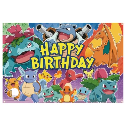 YFCHOTI Happy Birthday Banner, Kindergeburtstag Hintergrundbanner 150x100cm, Bunte Cartoon Anime Fotohintergrund für Jungen Mädchen Geburtstagsdeko, Alles Gute zum Geburtstag Party Dekoration Zubehör YFCHOTI Happy Birthday Banner, Kindergeburtstag Hintergrundbanner 150x100cm, Bunte Cartoon Anime Fotohintergrund für Jungen Mädchen Geburtstagsdeko, Alles Gute zum Geburtstag Party Dekoration Zubehör von YFCHOTI