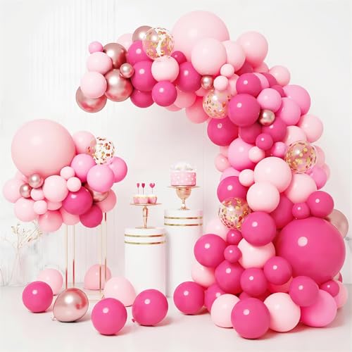 Rosa Ballongirlande Kit, 104 Stück Luftballon Girlande - Ballon Girlande für Geburtstag, Baby Shower, Hochzeit, Jubiläum Dekoration. von YFKJEU