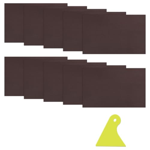 YFLeomry 10 Stück Kunstleder Selbstklebend 10x20cm Lederflicken Selbstklebend, Verschleißfest und KratzfestKaffee, Leder Reparatur Set für Leder Reparatur und Renovierung(Braun) von YFLeomry