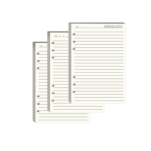 YFLeomry 180 Blätter A5 Linie Papier 3 Packungen Ringbuch A5 Nachfüllbar 6 Lochung Ringbuch Notizbuch Nachfüllpapier Nachfüllbare für Notizbuch Tagbuch(21x14,5 cm) von YFLeomry