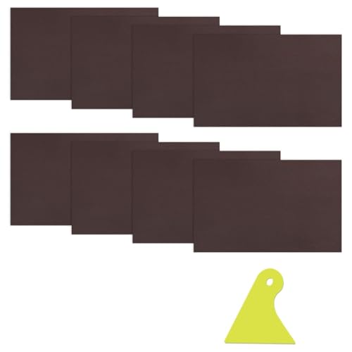 YFLeomry 8 Stück Kunstleder Selbstklebend 20x30cm Lederflicken Selbstklebend, Verschleißfest und Kratzfest, Leder Reparatur Set für Leder Reparatur und Renovierung(Braun) von YFLeomry