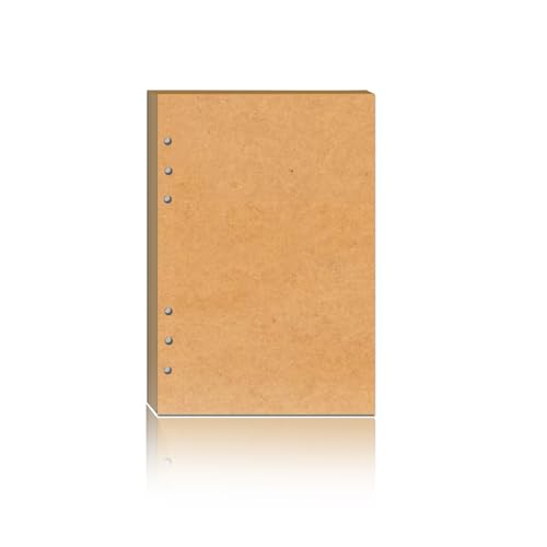 YFLeomry A5 Papier Kraftpapier 80 Blätter Ringbuch Nachfüllbar 6 Lochung Ringbuch Notizbuch Nachfüllpapier Nachfüllbare für Notizbuch Tagbuch(20,5x14,5 cm) von YFLeomry