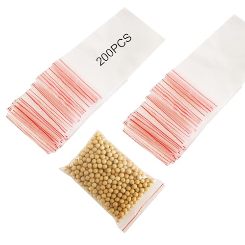 YFLeomry 200 Stück Zip Tütchen Klein 10x15cm Wiederverschließbare Kleine Tütchen, Zip Beutel Transparente Plastikbeutel mit Reißverschluss für Lebensmittel, Schmuck & Basteln von YFLeomry