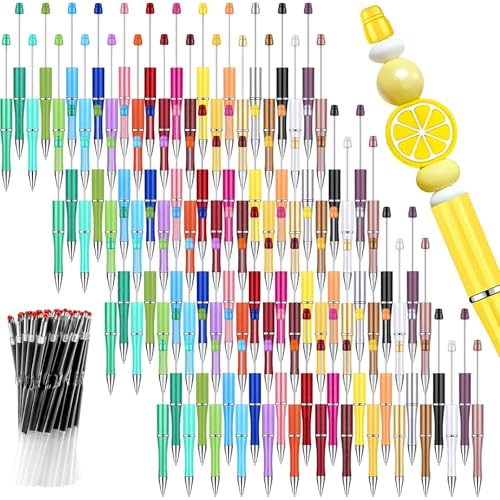 200 Stück Perlen-Kugelschreiber Set mit Nachfüllminen, Personalisierbare Rollerball Stifte für Büro, Unterricht & Events von YFNVH