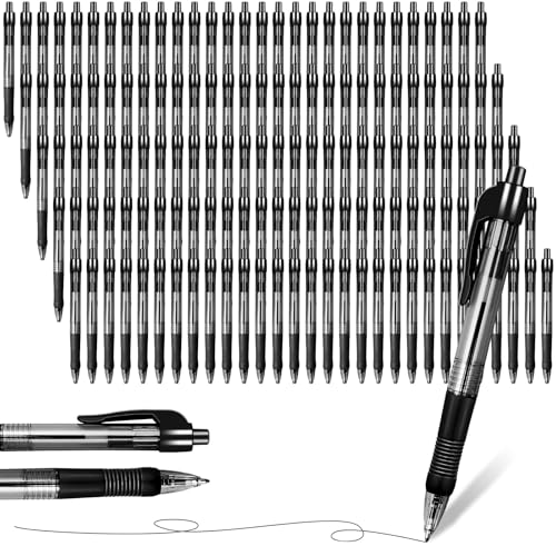 YFNVH 100 Stück Kugelschreiber Set in Schwarz, Druckkugelschreiber Mittelspitze 1,0 mm Ideal für das Büro, das Home Office oder die Schule von YFNVH