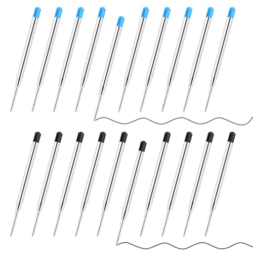 20 Stück Kugelschreiber Minen,Großraumminen für Kugelschreiber,9.9cm Austauschbare Kugelschreiber Minen,Hochwertige 1mm Strichstärke G2 Format Kugelschreiber für Schulen und Büros (Schwarz + Blau) 20 Stück Kugelschreiber Minen,Großraumminen für Kugelschreiber,9.9cm Austauschbare Kugelschreiber Minen,Hochwertige 1mm Strichstärke G2 Format Kugelschreiber für Schulen und Büros (Schwarz + Blau) von YFPOPONE