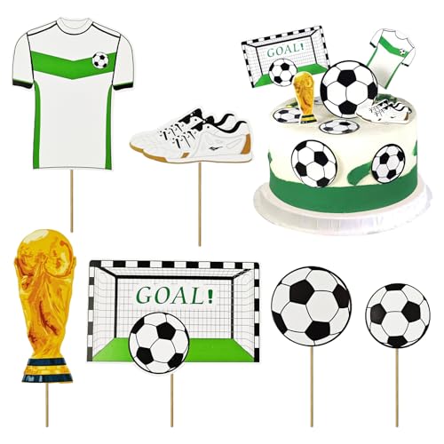 30 Stück Tortendeko Fussball, Kuchen Deko Fußball Nicht Essbar Fußball Deko Geburtstag für Jungen, Mädchen und Sport-Themenparty, Cake Topper Geburtstag Zubehör mit Holzstab 30 Stück Tortendeko Fussball, Kuchen Deko Fußball Nicht Essbar Fußball Deko Geburtstag für Jungen, Mädchen und Sport-Themenparty, Cake Topper Geburtstag Zubehör mit Holzstab von YFPOPONE