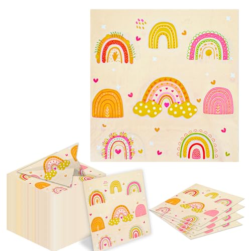 60 Stück Servietten Regenbogen Taufe Boho Taufe Servietten, Buntes Regenbogen Servietten, Party Servietten Kindergeburtstag für Baby-Dusche, Mottoparty für Mädchen und Hochzeit 60 Stück Servietten Regenbogen Taufe Boho Taufe Servietten, Buntes Regenbogen Servietten, Party Servietten Kindergeburtstag für Baby-Dusche, Mottoparty für Mädchen und Hochzeit von YFPOPONE