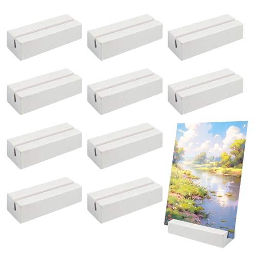 YFPOPONE 10 Stück Weiße Kartenständer Holz, 8x2.5x1.5 cm Holzaufsteller, Place Card Holders, Fotoständer Postkartenhalter, Menükartenhalter Holz Für Restaurant, Party, Hochzeit, Büro, Bankett YFPOPONE 10 Stück Weiße Kartenständer Holz, 8x2.5x1.5 cm Holzaufsteller, Place Card Holders, Fotoständer Postkartenhalter, Menükartenhalter Holz Für Restaurant, Party, Hochzeit, Büro, Bankett von YFPOPONE