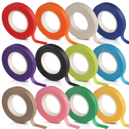 YFPOPONE 12 Rollen Klebeband Bunt, 20m*10mm Papier Klebeband, DIY Malerkrepp Für Kinder, 12 Farben Von Abklebeband Maler, Krepppapier Wasserfest Bunt Für Basteln, Dekorieren, Malen YFPOPONE 12 Rollen Klebeband Bunt, 20m*10mm Papier Klebeband, DIY Malerkrepp Für Kinder, 12 Farben Von Abklebeband Maler, Krepppapier Wasserfest Bunt Für Basteln, Dekorieren, Malen von YFPOPONE
