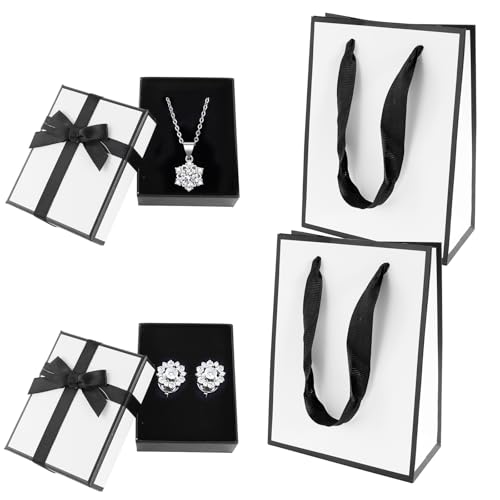 YFPOPONE Kleine Schmuckschatullen mit 2 Geschenktüten, 9 x 7 x 3 cm, Mini-Geschenkbox mit Schleife für Ohrringe, Halsketten, Schmuckbehälter, weicher Samt, kleine Box mit Deckel für Geburtstag YFPOPONE Kleine Schmuckschatullen mit 2 Geschenktüten, 9 x 7 x 3 cm, Mini-Geschenkbox mit Schleife für Ohrringe, Halsketten, Schmuckbehälter, weicher Samt, kleine Box mit Deckel für Geburtstag von YFPOPONE