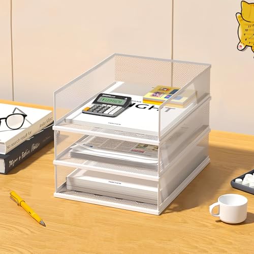 A3 Schreibtisch-Organizer aus Netzstoff, stapelbare Papierablage, Schreibtisch-Dokumentensortierer, Aktenaufbewahrung, 3/4/5-stöckig, Papier-Briefablage, Schreibtischzubehör und Arbeitsplatz, Schwarz A3 Schreibtisch-Organizer aus Netzstoff, stapelbare Papierablage, Schreibtisch-Dokumentensortierer, Aktenaufbewahrung, 3/4/5-stöckig, Papier-Briefablage, Schreibtischzubehör und Arbeitsplatz, Schwarz von YFS