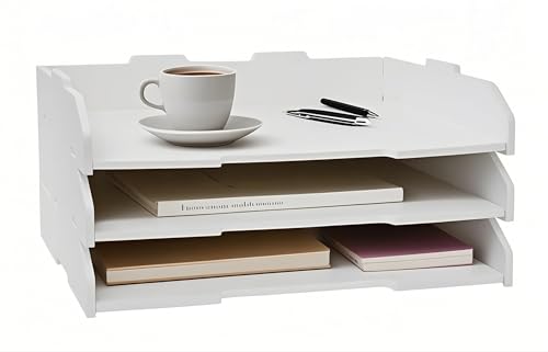 YFS Briefablage aus Papier mit 3 Ebenen, A3, stapelbarer Organizer für Bürobedarf, kleine Papierablagen, Bürobedarf, Schreibtischzubehör und Arbeitsplatz, Schwarz (A3, Weiß, horizontal, 3 Etagen) YFS Briefablage aus Papier mit 3 Ebenen, A3, stapelbarer Organizer für Bürobedarf, kleine Papierablagen, Bürobedarf, Schreibtischzubehör und Arbeitsplatz, Schwarz (A3, Weiß, horizontal, 3 Etagen) von YFS
