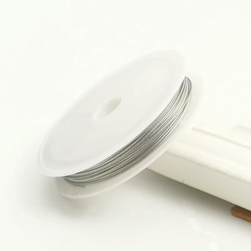 0,3–1 mm starker Edelstahl-Perlendraht für die Schmuckherstellung, DIY-Armband- und Halskettenherstellung, silberfarben, 0,8 mm, ca. 8 m 0,3–1 mm starker Edelstahl-Perlendraht für die Schmuckherstellung, DIY-Armband- und Halskettenherstellung, silberfarben, 0,8 mm, ca. 8 m von YFSHC