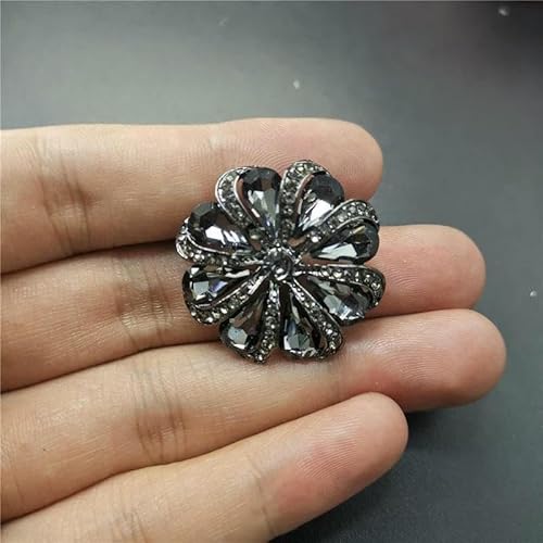 1 Stück 30 mm Metallknöpfe, Blumen-Strass-Ösenknopf, Einladungsband, Hochzeit, dekorativ, DIY, Nähen, Kleidungszubehör, Gun Black, 5 Stück 1 Stück 30 mm Metallknöpfe, Blumen-Strass-Ösenknopf, Einladungsband, Hochzeit, dekorativ, DIY, Nähen, Kleidungszubehör, Gun Black, 5 Stück von YFSHC