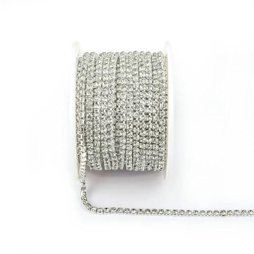 1 Yard, 10 Yards/Rolle SS6-SS18 Kristall-Strasskette zum Aufnähen und Aufkleben, Strasssteine, Zierkette für Kleidung, DIY-Kettenzubehör, Silberbasis, klar, SS18, 4,4,0 mm, 1 Yard, Packung 1 Yard, 10 Yards/Rolle SS6-SS18 Kristall-Strasskette zum Aufnähen und Aufkleben, Strasssteine, Zierkette für Kleidung, DIY-Kettenzubehör, Silberbasis, klar, SS18, 4,4,0 mm, 1 Yard, Packung von YFSHC