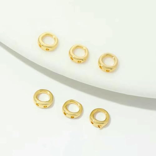 10/20 Stück 18 Karat vergoldete Quetschperlen für Schmuck, Perlenabdeckung,Perlenspitze,Kugelkettenverbinder, DIY-Zubehör, Quetschperlen-Endperle -18 Karat echt vergoldet_d-20 Stück von YFSHC