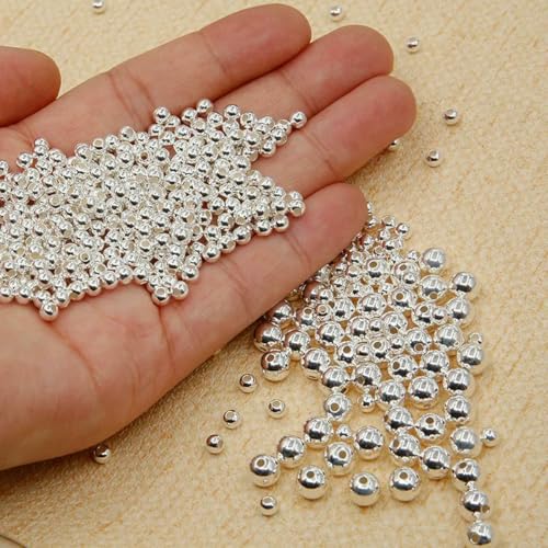 10–40 Stück ECHTE 925 Sterling Silber Runde Perlen Spacer für Schmuckherstellung Erkenntnisse-S925 Silber Perlen-3,0 mm ca. 20 Stück 10–40 Stück ECHTE 925 Sterling Silber Runde Perlen Spacer für Schmuckherstellung Erkenntnisse-S925 Silber Perlen-3,0 mm ca. 20 Stück von YFSHC