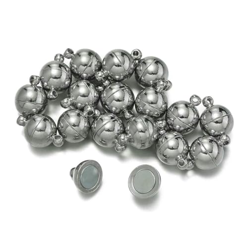 10 Paar/Los 6/8/10 mm runde Magnetverbinder, Verschlüsse, Magnetanhänger, Endkappe für DIY-Schmuckherstellung, Paararmband, Halskette, Rhodium, 10 mm 10 Paar/Los 6/8/10 mm runde Magnetverbinder, Verschlüsse, Magnetanhänger, Endkappe für DIY-Schmuckherstellung, Paararmband, Halskette, Rhodium, 10 mm von YFSHC