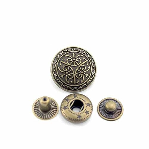 10 Sets Druckknopf-Set, Metall, Messing, Druckknöpfe, Edelstahl, Druckknöpfe, Nähknopf zum Nähen von Bootsabdeckungen, Leder, Segeltuch, 4 von YFSHC