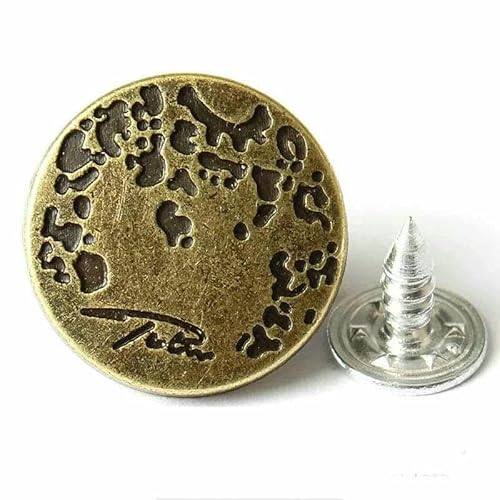 10 Stück/Beutel, 17 mm, Vintage, hochwertiger Metallkupferknopf, Jeans, I-Knopf, Jacke, Overalls mit dekorativen Knöpfen, 17–17 mm von YFSHC