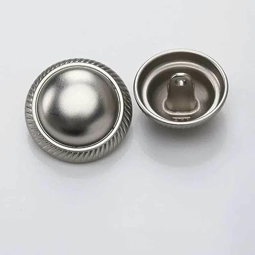 10 Stück/Los, Größe: 15 mm – 23,0 mm, neue Modelle, Pilz-Metallknöpfe, modischer Knopf, Nähzubehör für Damenhemden und Jacken (SSA-3335), nebliges Silber, 18 mm, 10 Stück von YFSHC