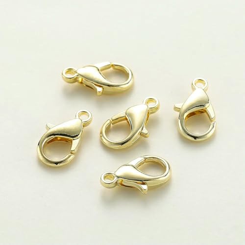 10 Stück/Los 14K 18K vergoldete Halsketten-Verlängerungskette mit Karabinerverschlüssen, Biegering-Verbinder-Clips für DIY-Schmucktaschen, Bastelarbeiten, 14K Gold, 7 x 14,0 mm 10 Stück/Los 14K 18K vergoldete Halsketten-Verlängerungskette mit Karabinerverschlüssen, Biegering-Verbinder-Clips für DIY-Schmucktaschen, Bastelarbeiten, 14K Gold, 7 x 14,0 mm von YFSHC
