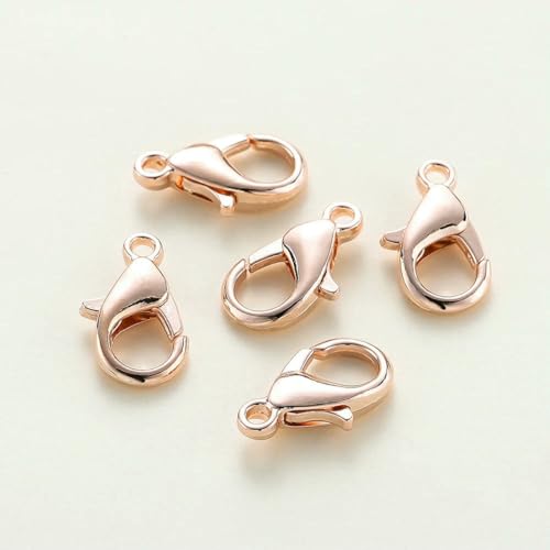 10 Stück/Los 14K 18K vergoldete Halsketten-Verlängerungskette mit Karabinerverschlüssen, Biegering-Verbinder-Clips für DIY-Schmucktaschen, Bastelarbeiten, Roségold, 5 x 10 mm 10 Stück/Los 14K 18K vergoldete Halsketten-Verlängerungskette mit Karabinerverschlüssen, Biegering-Verbinder-Clips für DIY-Schmucktaschen, Bastelarbeiten, Roségold, 5 x 10 mm von YFSHC