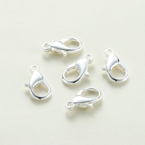 10 Stück/Los 14K 18K vergoldete Halsketten-Verlängerungskette mit Karabinerverschlüssen, Biegering-Verbinder-Clips für DIY-Schmucktaschen, Bastelarbeiten, Silber, 6 x 12 mm 10 Stück/Los 14K 18K vergoldete Halsketten-Verlängerungskette mit Karabinerverschlüssen, Biegering-Verbinder-Clips für DIY-Schmucktaschen, Bastelarbeiten, Silber, 6 x 12 mm von YFSHC